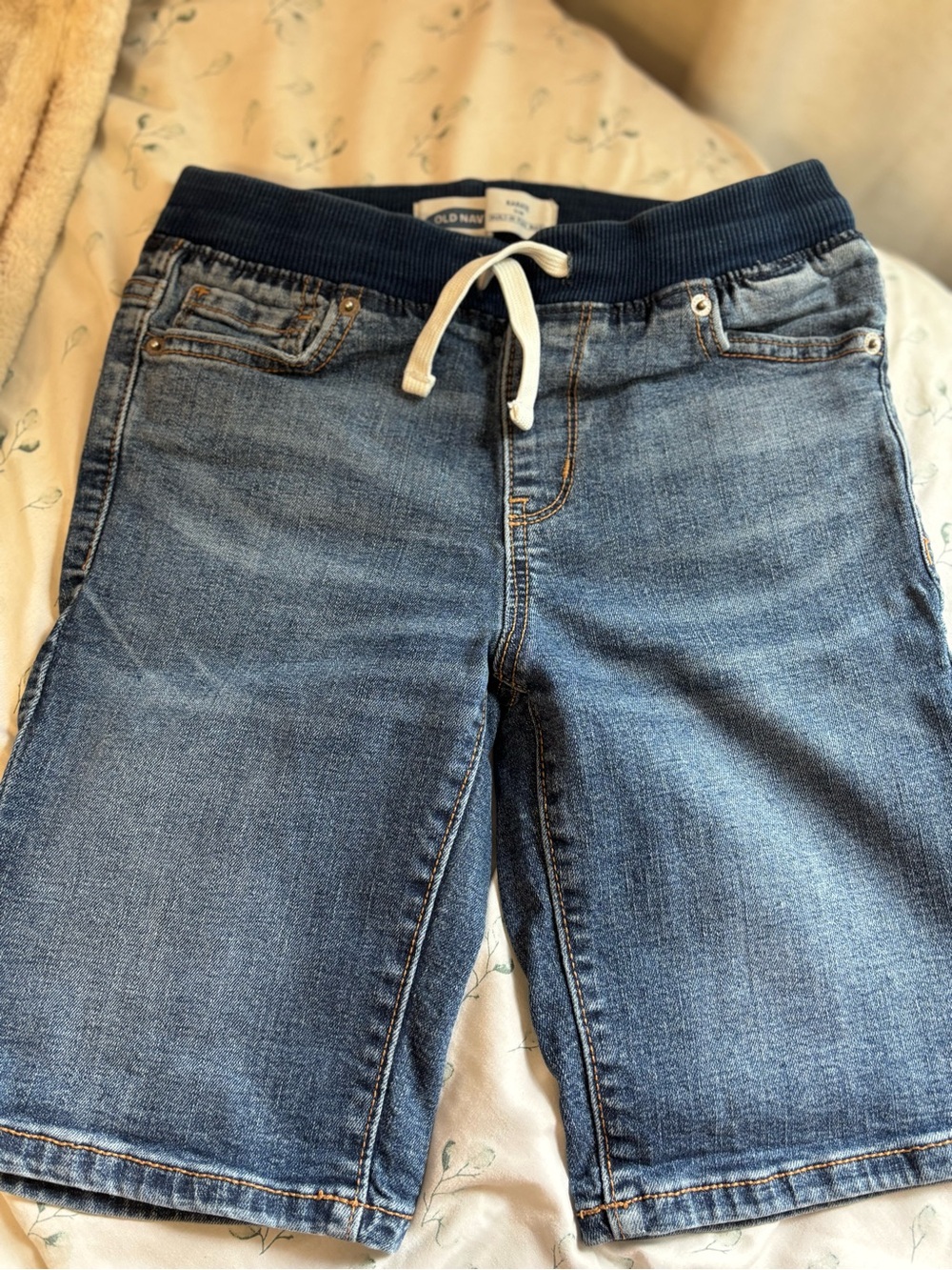 Old Navy Girls Blue Denim Skort with Navy Drawstring Waist
